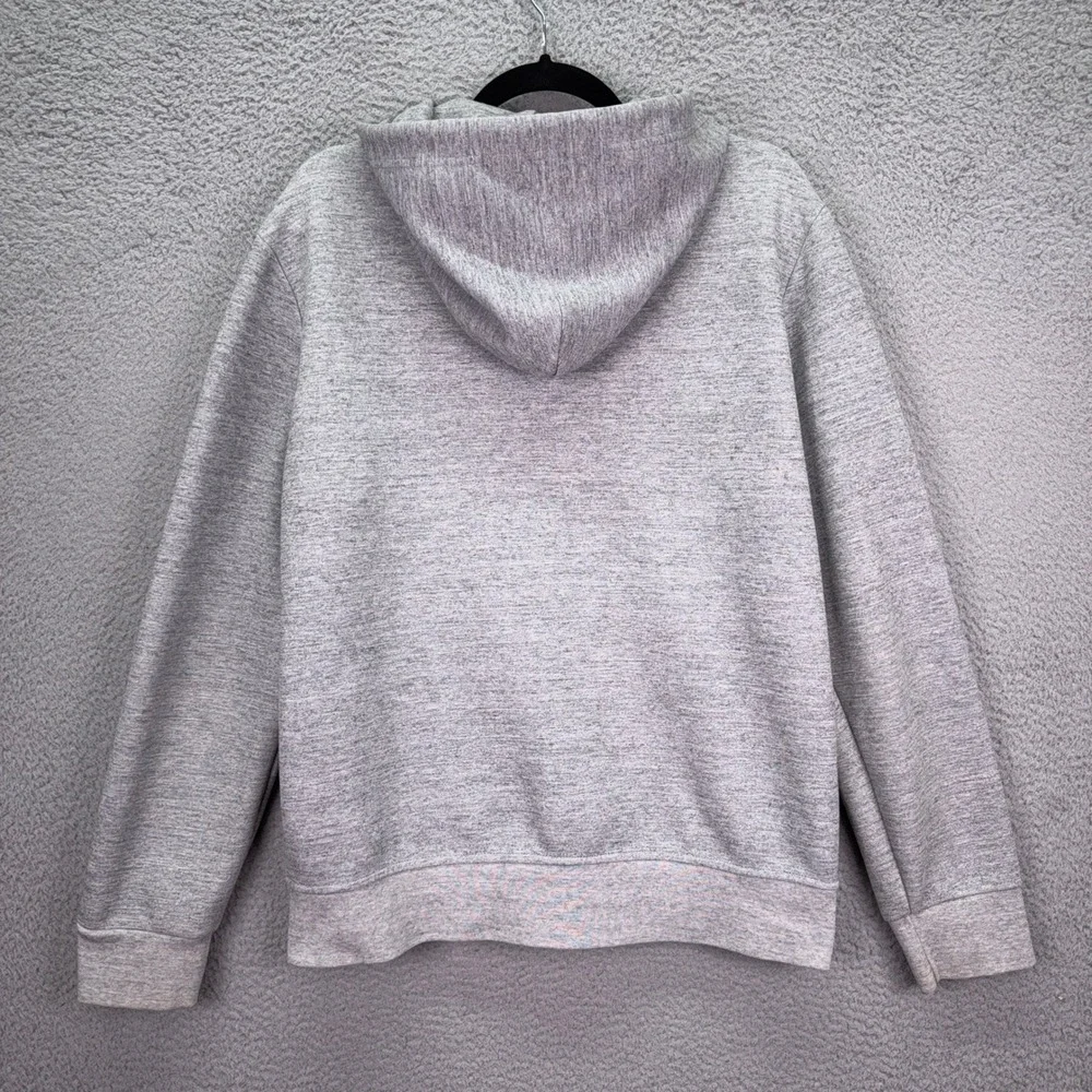 Polo Ralph Lauren Hoodie Mens L Gray Heather Full Zip Fleece Sweatshirt Stretch